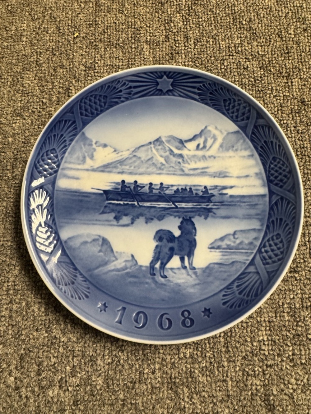 Royal Copenhagen Blue and White 1968 Collector Plate
